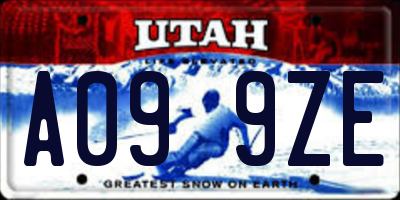 UT license plate A099ZE