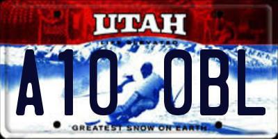 UT license plate A100BL