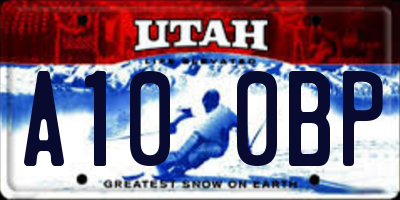 UT license plate A100BP