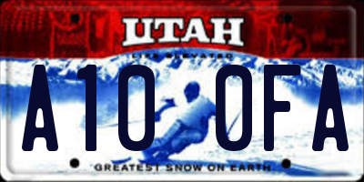 UT license plate A100FA