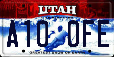 UT license plate A100FE