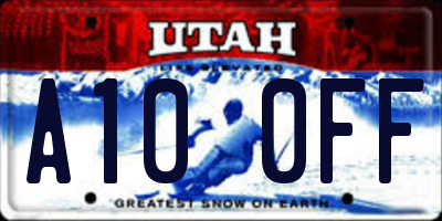 UT license plate A100FF
