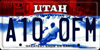 UT license plate A100FM