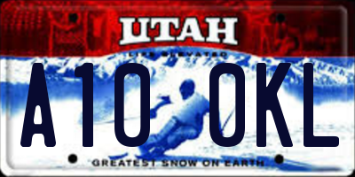 UT license plate A100KL