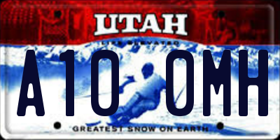 UT license plate A100MH