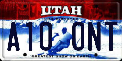 UT license plate A100NT