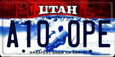 UT license plate A100PE