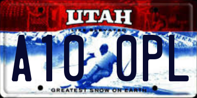 UT license plate A100PL