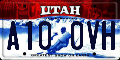 UT license plate A100VH