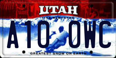UT license plate A100WC