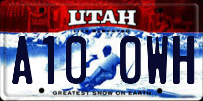 UT license plate A100WH