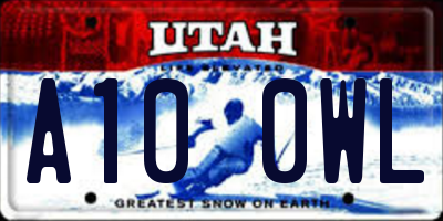 UT license plate A100WL