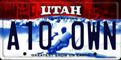 UT license plate A100WN