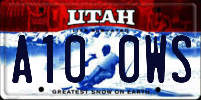 UT license plate A100WS