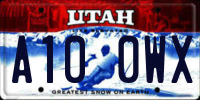 UT license plate A100WX