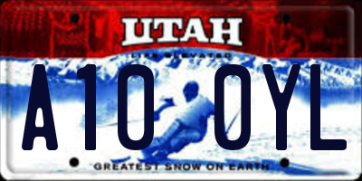 UT license plate A100YL