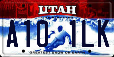 UT license plate A101LK