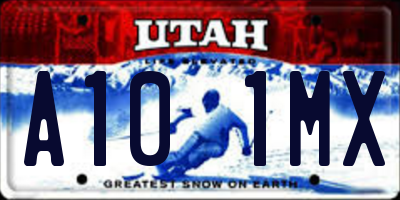 UT license plate A101MX