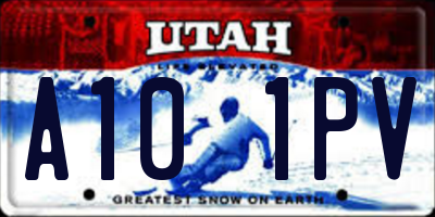 UT license plate A101PV