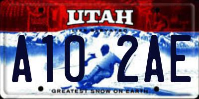 UT license plate A102AE
