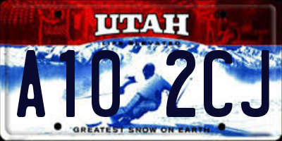 UT license plate A102CJ