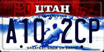 UT license plate A102CP