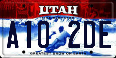 UT license plate A102DE