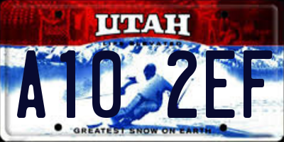 UT license plate A102EF