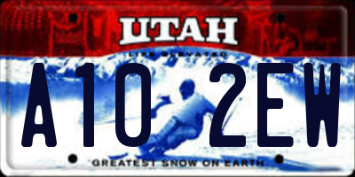 UT license plate A102EW