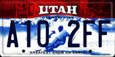 UT license plate A102FF