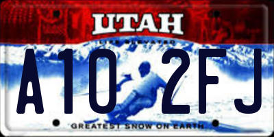 UT license plate A102FJ