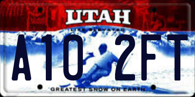UT license plate A102FT