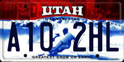 UT license plate A102HL