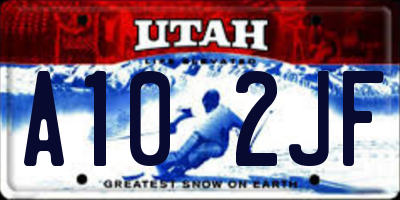 UT license plate A102JF