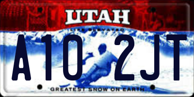 UT license plate A102JT