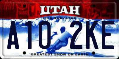 UT license plate A102KE