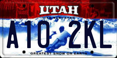 UT license plate A102KL