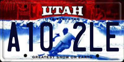 UT license plate A102LE