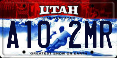 UT license plate A102MR