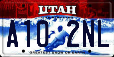 UT license plate A102NL