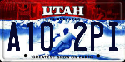UT license plate A102PI