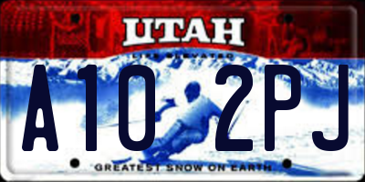 UT license plate A102PJ