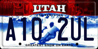 UT license plate A102UL