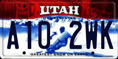 UT license plate A102WK