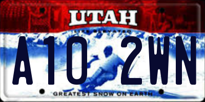 UT license plate A102WN