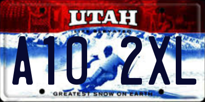 UT license plate A102XL