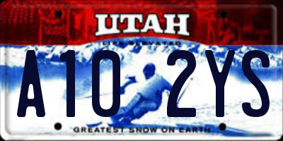 UT license plate A102YS
