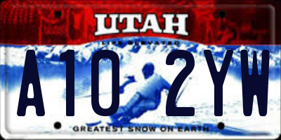 UT license plate A102YW