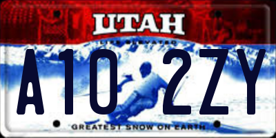 UT license plate A102ZY