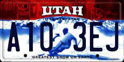 UT license plate A103EJ